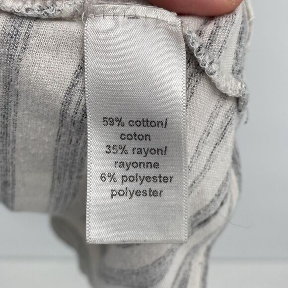 Maurices Striped Be Happy Graphic Tee Short Sleeve Gray Stripe Cream XL - Picture 4 of 6